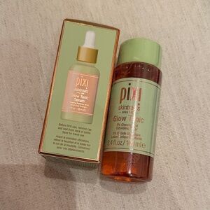 Pixi glow tonic glycolic acid exfoliating toner & serum set new sealed *